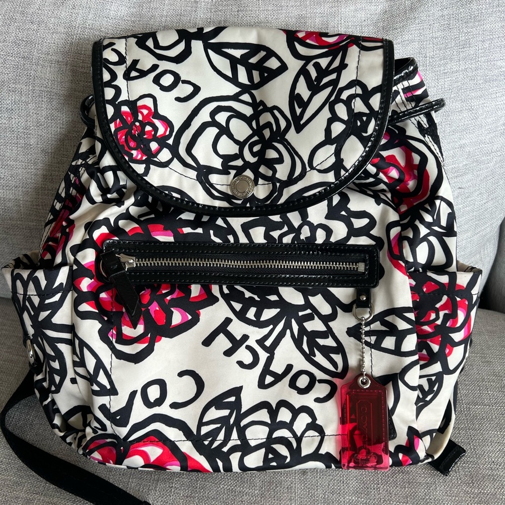 Coach Poppy Blossom Graffiti Backpack Rare